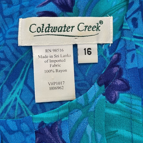 Coldwater Creek women’s Floral pintucked Midi dress , short sleeve size 16 - Picture 6 of 7